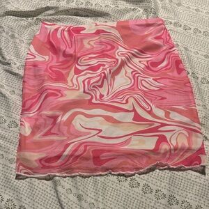 SHEIN Pink Swirl Mini Skirt